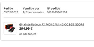 Gráfica Gigabyte RX 7600 Gaming OC
