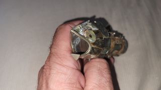 Abridor botellas pez de abalon y metal antiguo