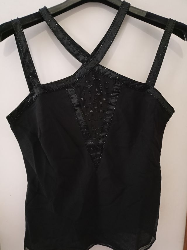Top seta nero - elegante