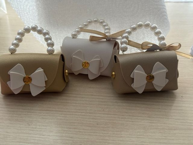 Mini borse bomboniere: 20pz oro/bianco