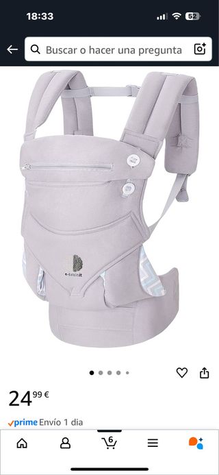Mochila Portabebés Gris
