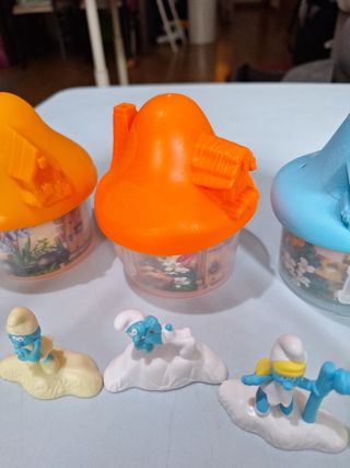 Pitufos McDonald's: 3 casas + figuras