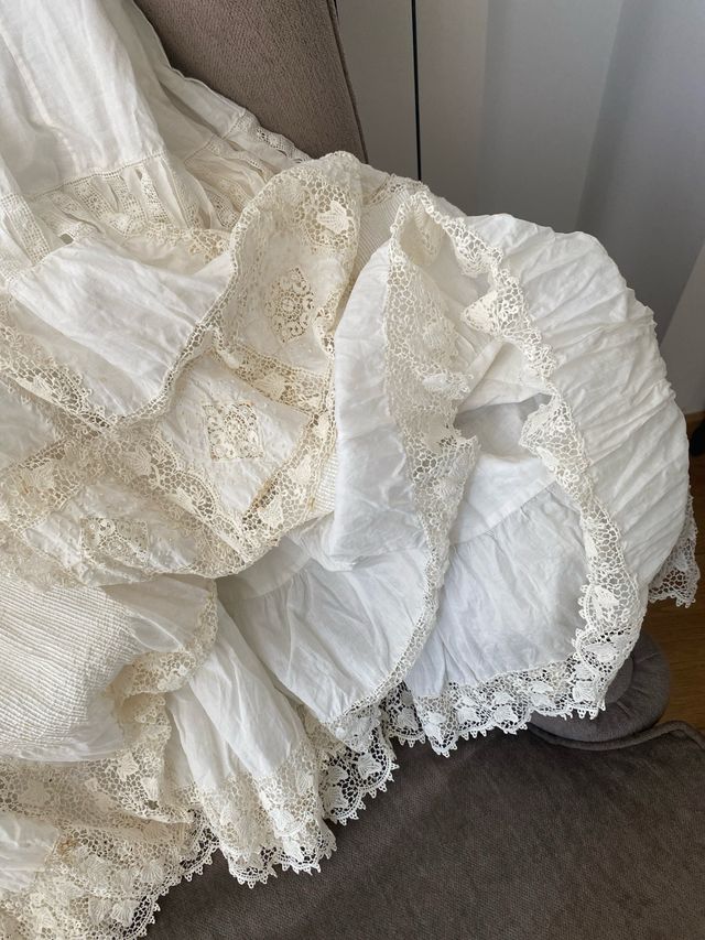 Enaguas antiguas encaje blanco
