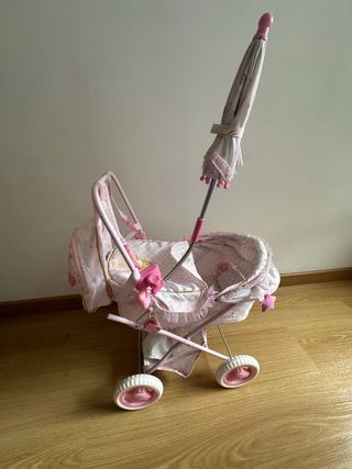 Carrito bebé rosa juguete