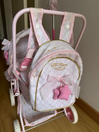 Carrito bebé rosa juguete