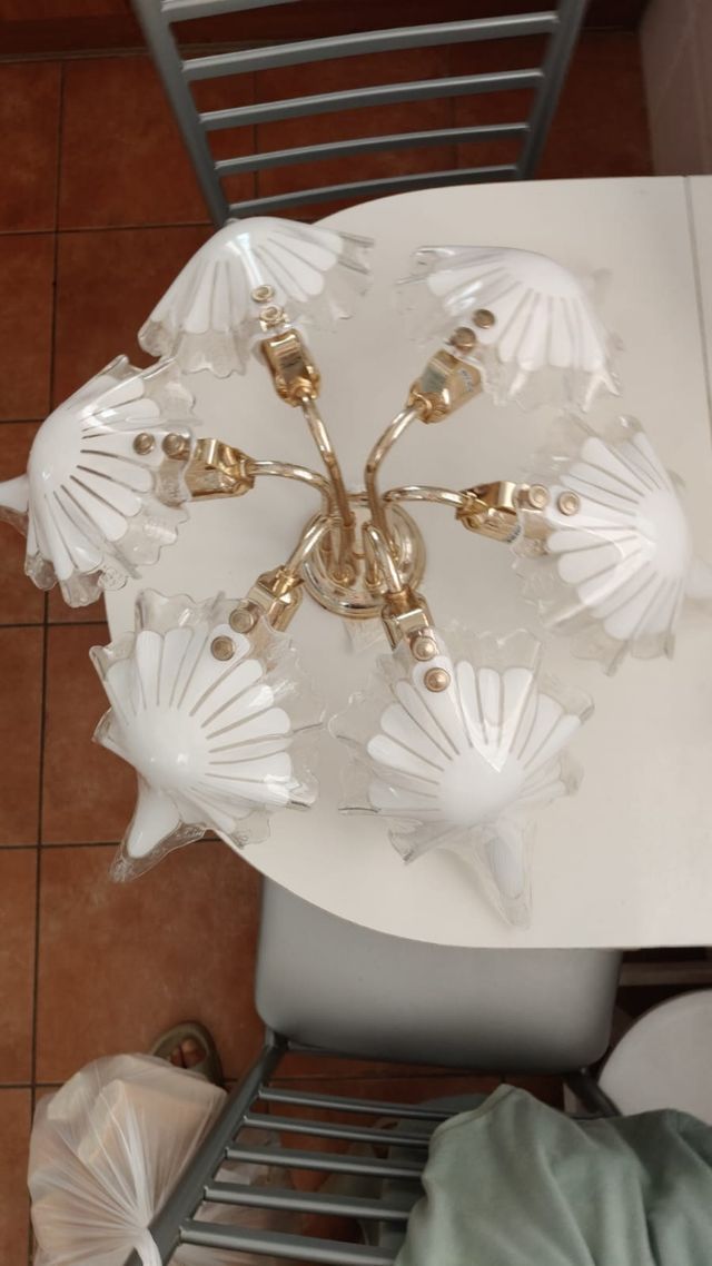 Lampara techo 6 luces dorada