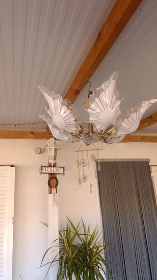 Lampara techo 6 luces dorada