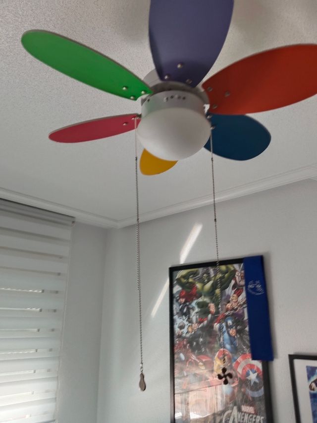 Ventilador techo infantil multicolor