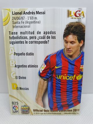 ⚽️ CARTA DE FUTBOL MESSI CROMO SUPER STAR 2011