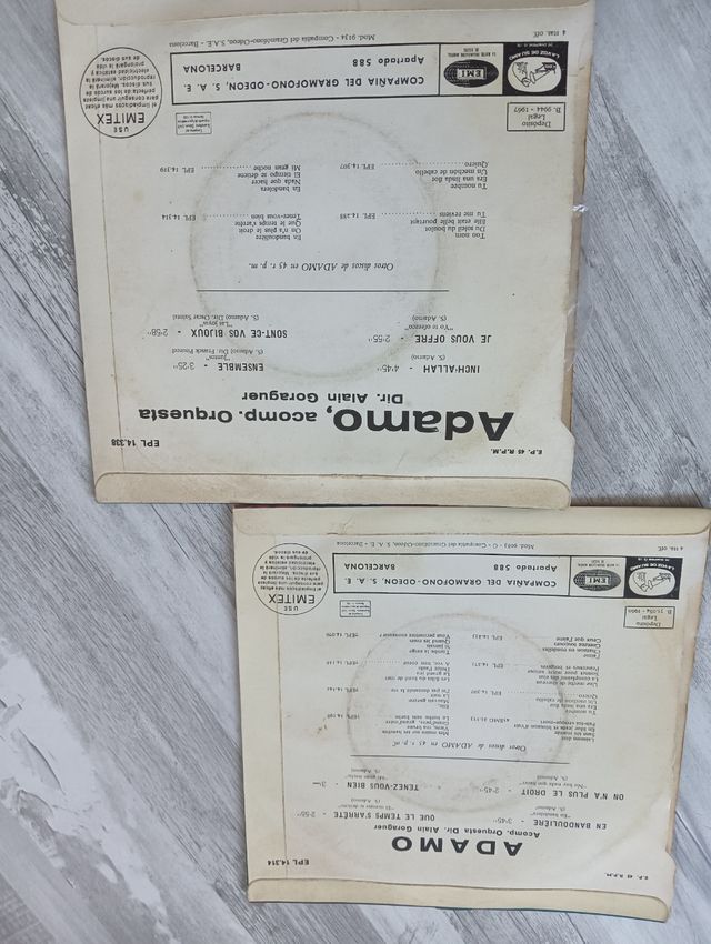 Vinilos ADAMO años 70: Inch'Allah, etc.