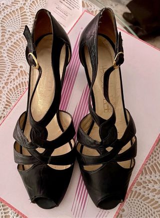 Sandalias Duran tacón bajo negras - Talla 37