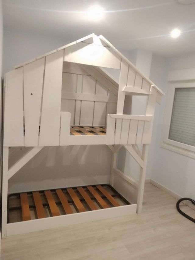 Litera infantil cabaña blanca