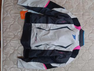 Chaqueta Seventy Degrees moto blanca-negro