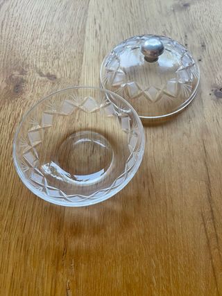 Bombonera Cristal Tallado Antigua