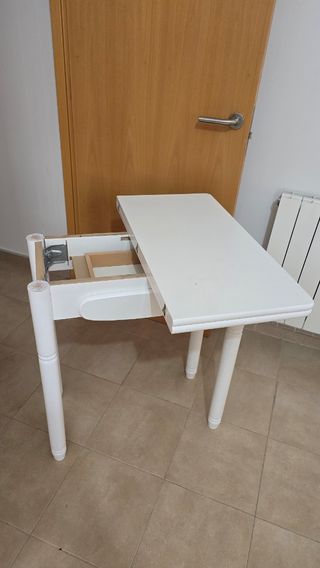 Mesa blanca madera cocina extensible