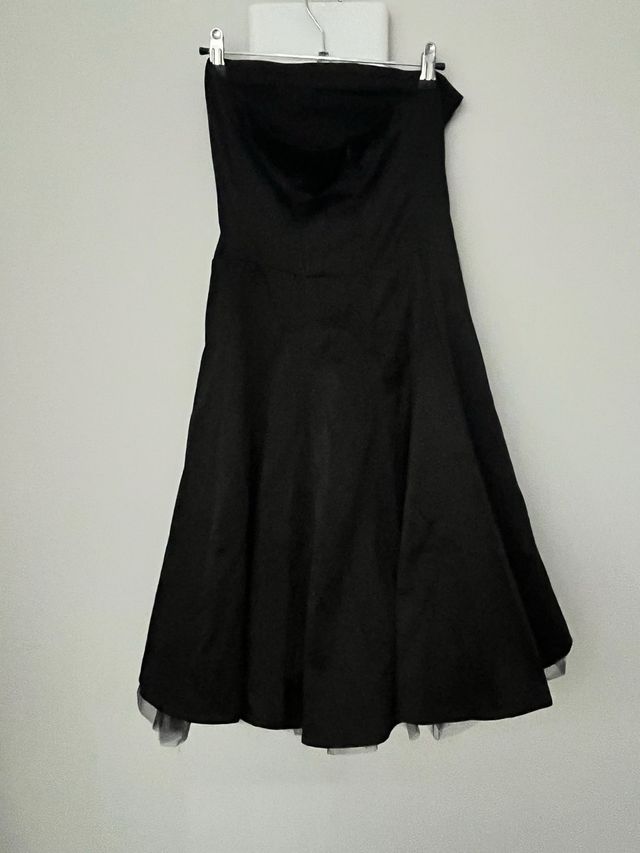 Vestido negro tul Blanco