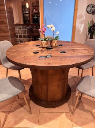 MESAS BOBINAS CARRETE MADERA CABLE CHILLPALET