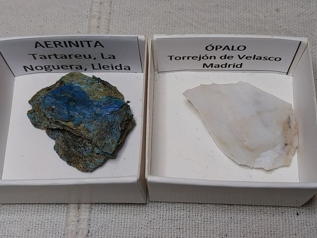 Lotto di 12 minerali in scatole da 4 x 4