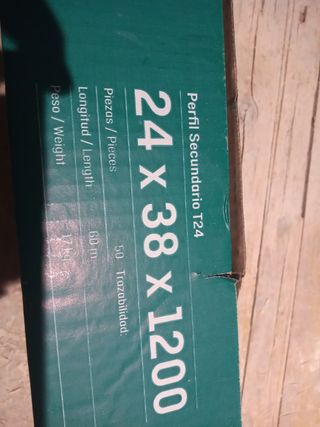 Perfil Secundario T24 - 24x38x1200mm