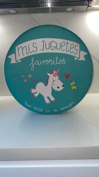 Baúl infantil unicornio 39x38cm