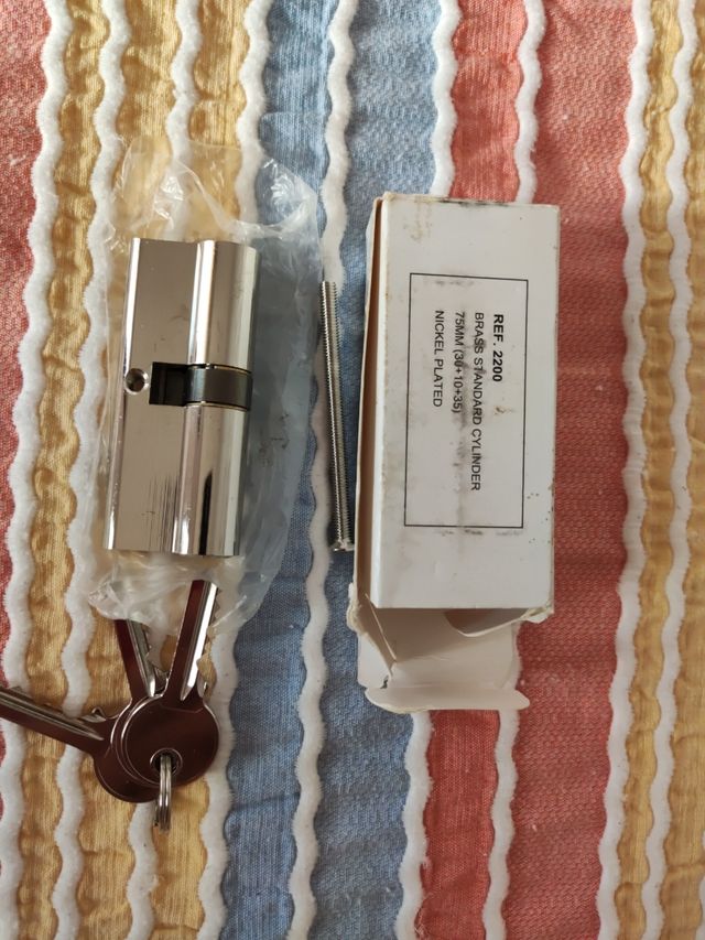 Bombín cerradura 75mm niquelado