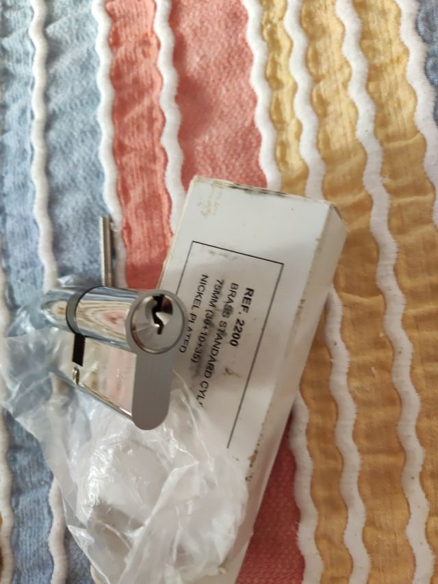 Bombín cerradura 75mm niquelado