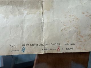 Carta náutica antigua Ría de Muros