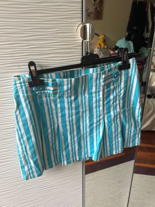 Falda In Extenso rayas turquesa L