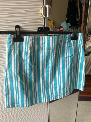 Falda In Extenso rayas turquesa L