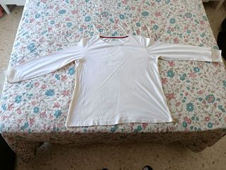 Camiseta blanca manga larga