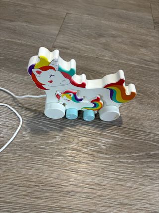 Juguete unicornio arrastre 2 piezas