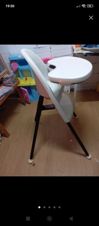 Trona bebé plegable blanca