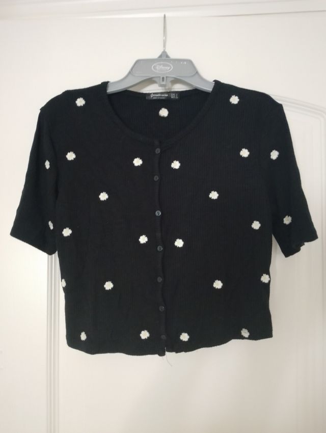 Suéter-abierto con botones delanteros, negro