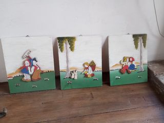 Quadretti legno vintage bimbi