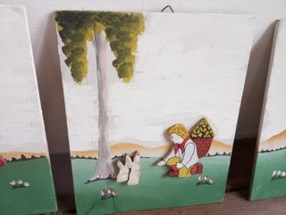 Quadretti legno vintage bimbi