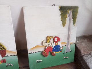 Quadretti legno vintage bimbi