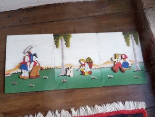 Quadretti legno vintage bimbi