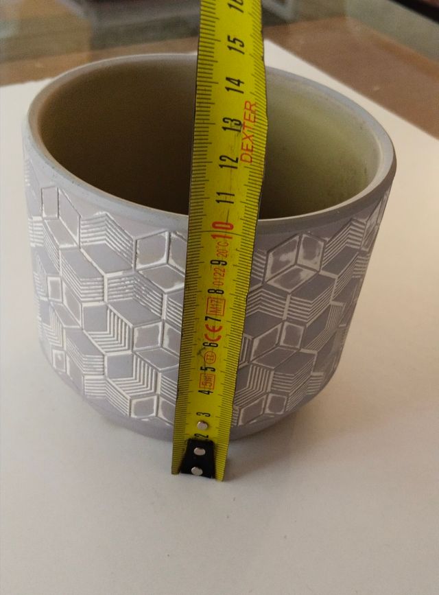 Fioriera/fioriera geometrica grigia - ceramica