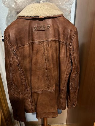 Nueva! Chaqueta Camel Active 100% cuero talla 38 