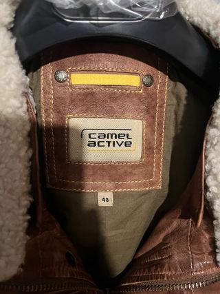 Nueva! Chaqueta Camel Active 100% cuero talla 38 
