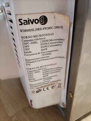Microondas Saivod - grill Conveccion