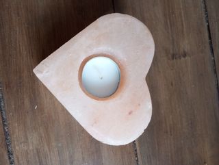 Portacandela Cuore Sale Rosa