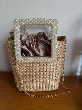Cesto bolso mimbre Zara