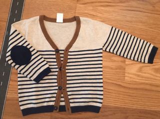 Chaqueta rayas & coderas 1 año