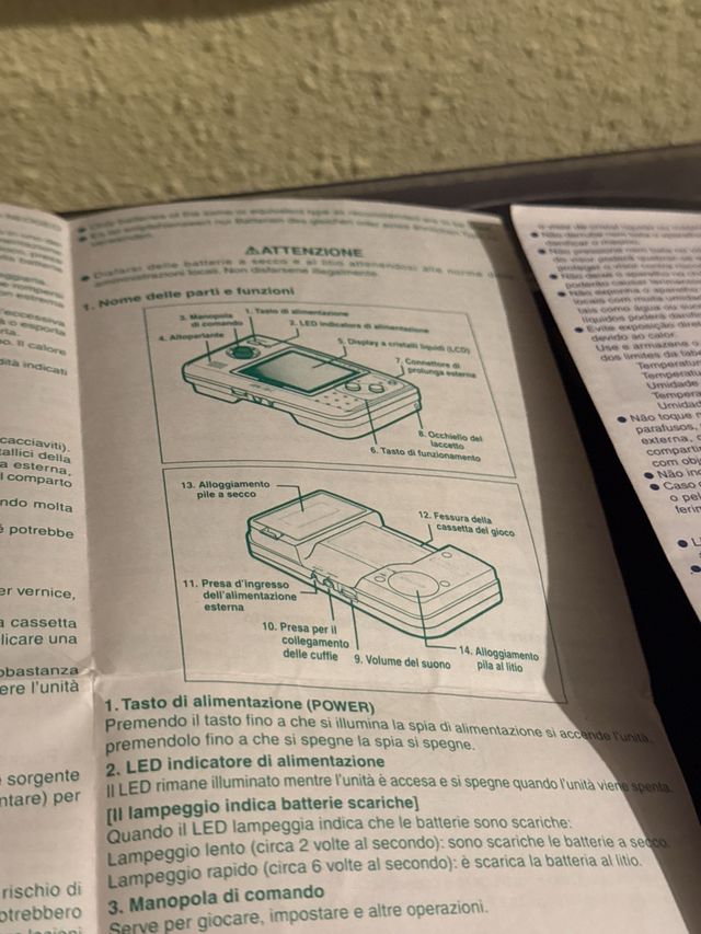 Manual NeoGeo Pocket Color: ITA/PT