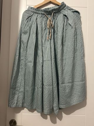 Falda pantalón vichy verde-blanco 
tienda desconoc