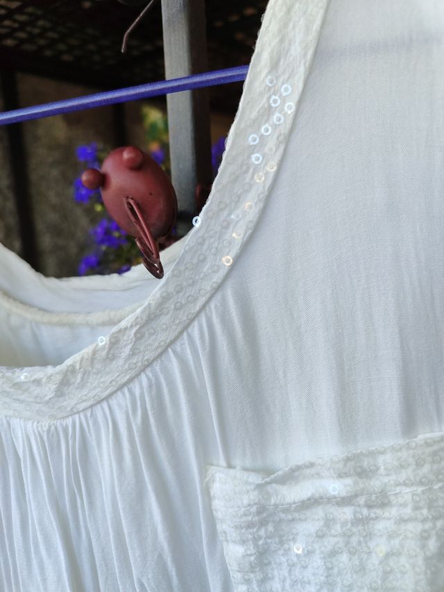 Vestido blanco Mika c/lentejuelas