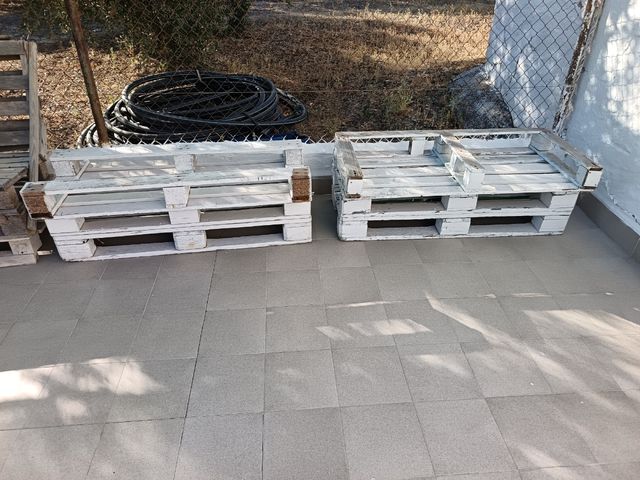 2 Sillones palet blanco madera