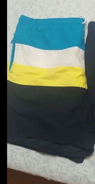 Bañador rayas azul-amarillo XXL