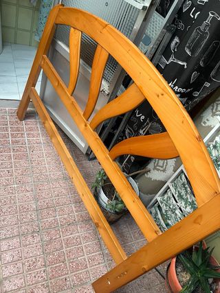 Cabecero cama madera marrón